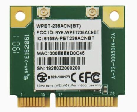 802.11ac/a/b/g/n Wi-Fi Combo Half Mini PCIe Module (WiFi 5), Realtek RTL8822BU-CG, 2T2R